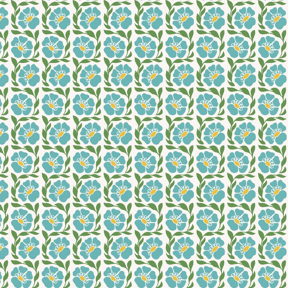 Fragrant Blue LV803-BL1 | Sweet Floral Scent by Loes van Oosten | Cotton + Steel | Continuous Yardage | Fat Quarter