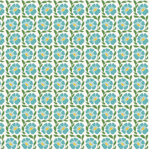 Fragrant Blue LV803-BL1 | Sweet Floral Scent by Loes van Oosten | Cotton + Steel | Continuous Yardage | Fat Quarter