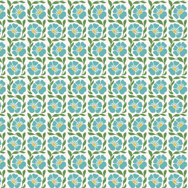 Fragrant Blue LV803-BL1 | Sweet Floral Scent by Loes van Oosten | Cotton + Steel | Continuous Yardage | Fat Quarter