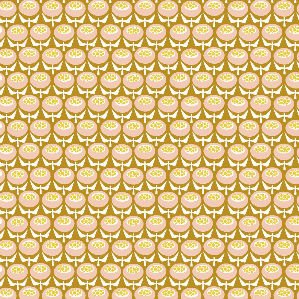 Buttercup Yellow LV804-YE3 | Sweet Floral Scent by Loes van Oosten | Cotton + Steel | Continuous Yardage | Fat Quarter