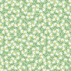 Flowery Green LV805-GR1 | Sweet Floral Scent by Loes van Oosten | Cotton + Steel | Continuous Yardage | Fat Quarter