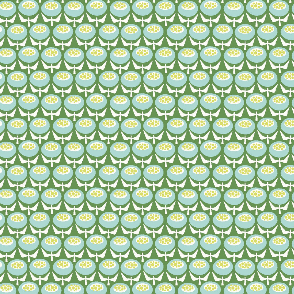 Buttercup Blue LV804-BL1 | Sweet Floral Scent by Loes van Oosten | Cotton + Steel | Continuous Yardage | Fat Quarter