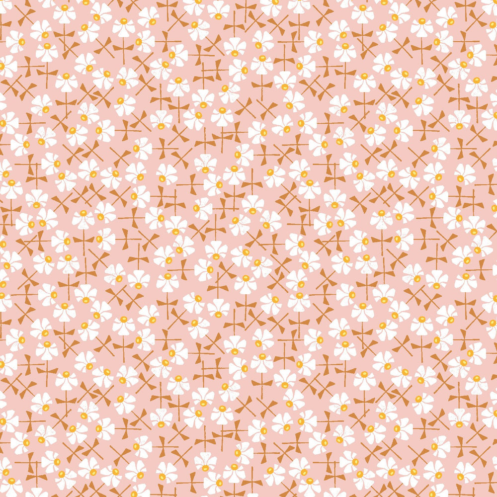 Flowery Pink LV804-PI2 | Sweet Floral Scent by Loes van Oosten | Cotton + Steel | Continuous Yardage | Fat Quarter