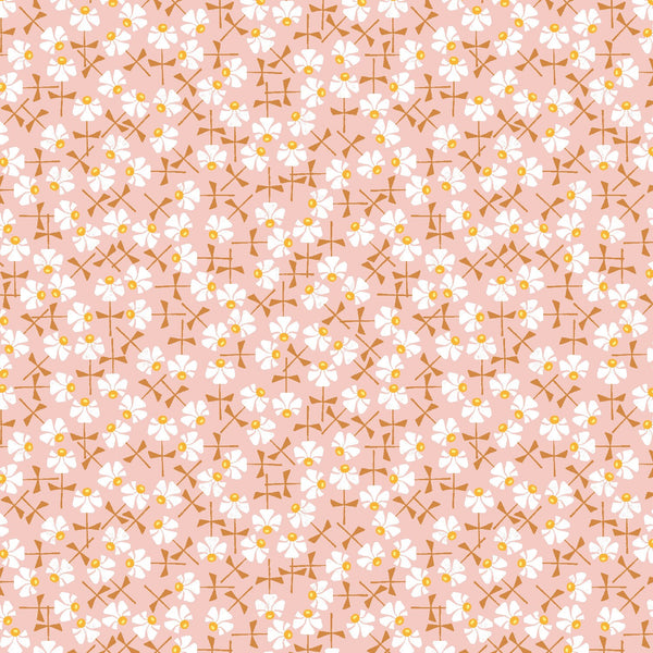 Flowery Pink LV804-PI2 | Sweet Floral Scent by Loes van Oosten | Cotton + Steel | Continuous Yardage | Fat Quarter
