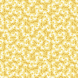 Flowery Yellow LV804-YE3 | Sweet Floral Scent by Loes van Oosten | Cotton + Steel | Continuous Yardage | Fat Quarter