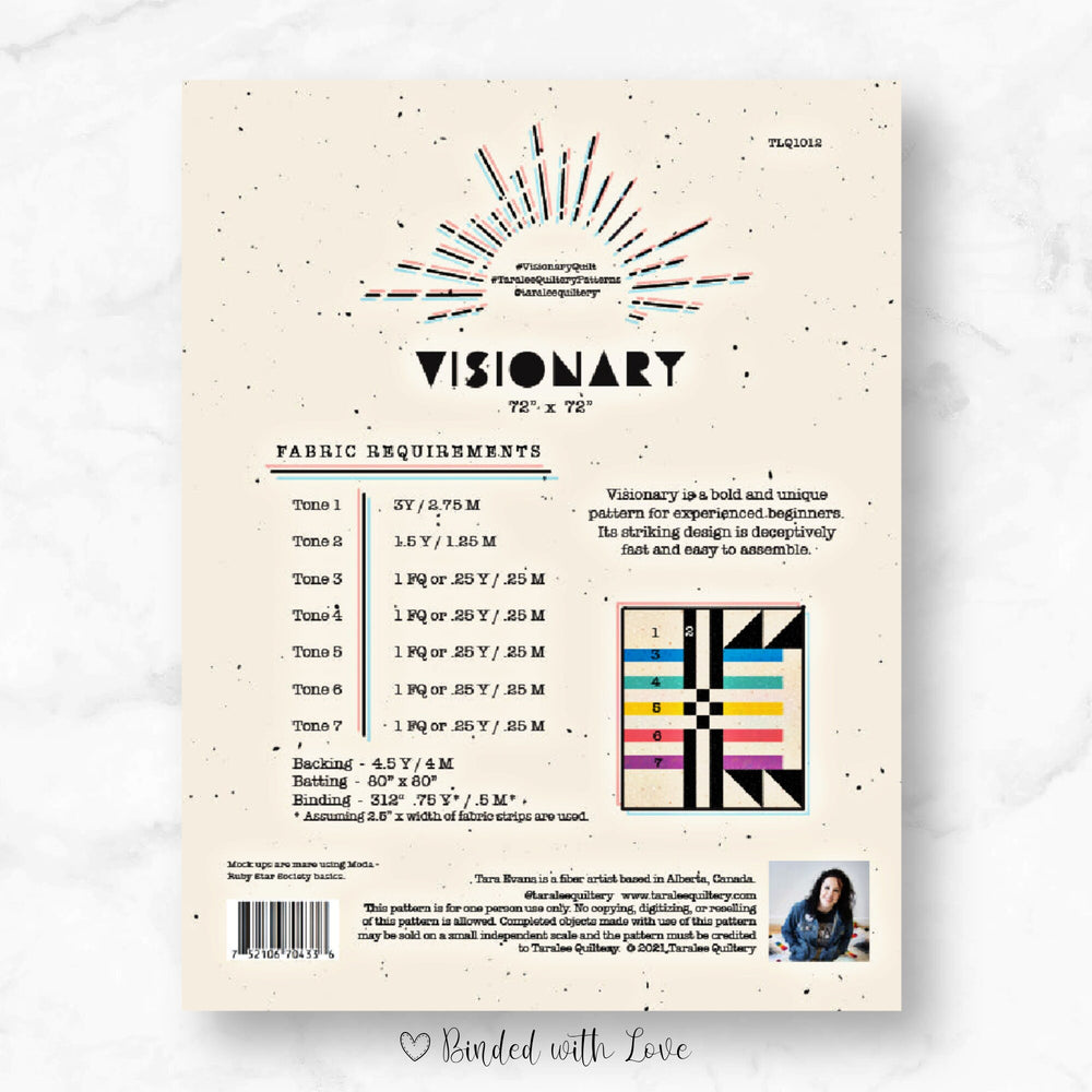 Visionary Quilt by Taralee Quiltery | Printed Paper Quilt Pattern | Confident Beginner Skill Level