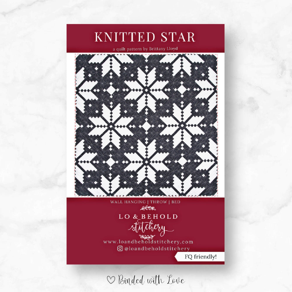 Knitted Star Quilt By Lo & Behold Stitchery | Printed Paper Pattern | Modern Quilt Pattern | Intermediate Skill Level
