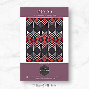 Deco Quilt By Lo & Behold Stitchery | Printed Paper Pattern | Modern Quilt Pattern | Intermediate Skill Level