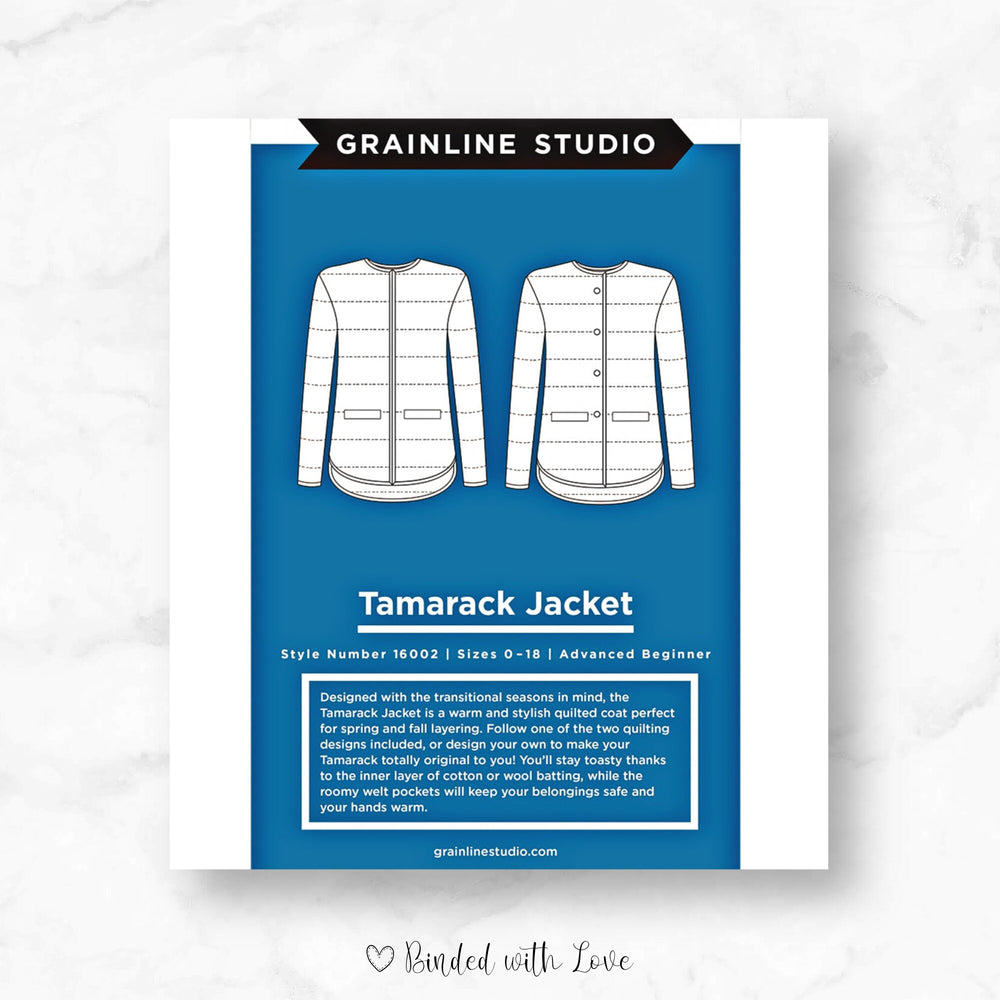 Tamarack Jacket Size 0-18 by Grainline Studio | Printed Paper Pattern | Modern Quilt Coat Pattern