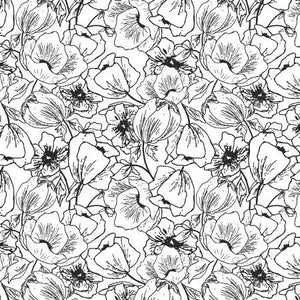 Anemones Black & White HJ302-BW4 | Nightfall Collaborative by Cotton + Steel | Continuous Yardage | Fat Quarter