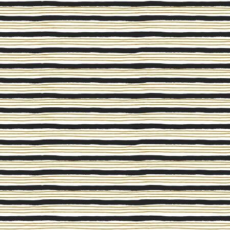 Painterly Stripes Black Metallic HJ304-BK4M | Nightfall Collaborative by Cotton + Steel | Continuous Yardage | Fat Quarter