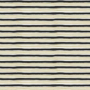 Painterly Stripes Black Metallic HJ304-BK4M | Nightfall Collaborative by Cotton + Steel | Continuous Yardage | Fat Quarter