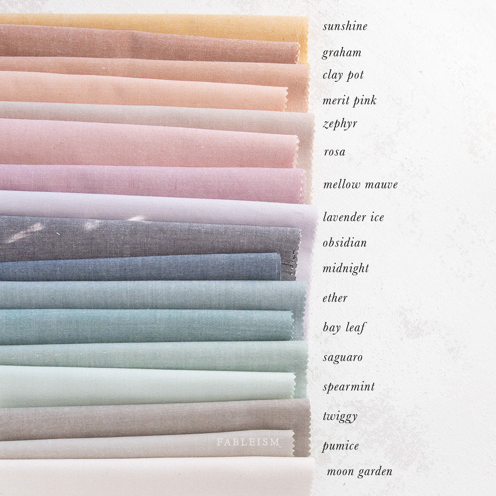 chambray, cute fabric, everyday chambray, Fableism supply co, fabric, fabric shop, fabrics, fat quarters, modern fabric, pastel, pretty fabric, quilters, quilting, quilting fabric, sewing, sewist, solids, woven fabrics, yardage, yarn-dyed