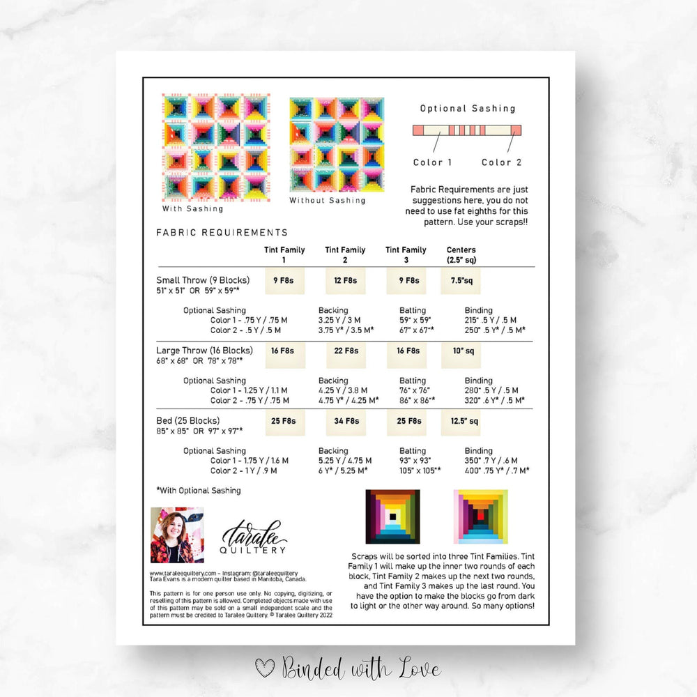 Scrappy Courthouse Steps Quilt by Taralee Quiltery | Printed Paper Quilt Pattern | Beginner Friendly Skill Level