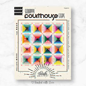 Scrappy Courthouse Steps Quilt by Taralee Quiltery | Printed Paper Quilt Pattern | Beginner Friendly Skill Level