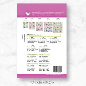 Coins Quilt By Quilty Love | Printed Paper Pattern | Modern Quilt Pattern | Confident Beginner | Fat Quarter Friendly Quilt Pattern