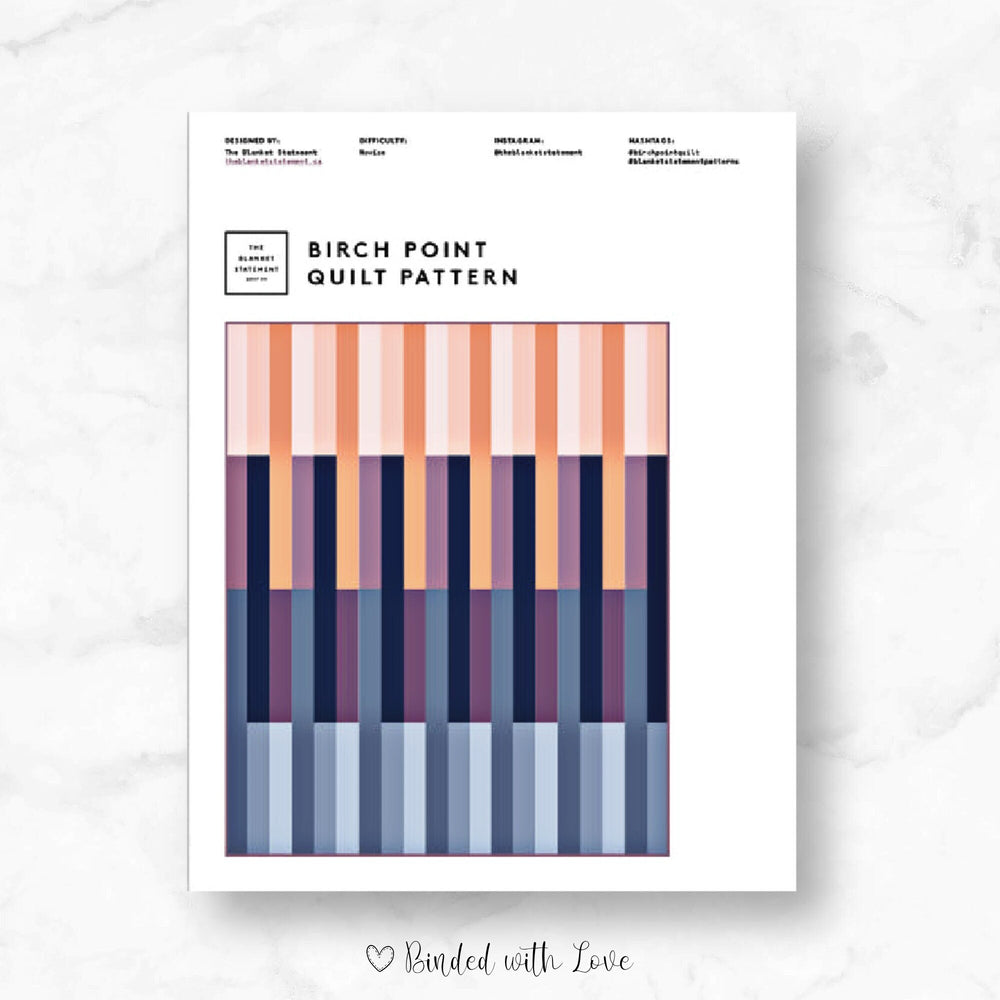Birch Point Quilt by The Blanket Statement | Printed Paper Pattern | Modern Quilt Pattern | Confident Beginner Skill Level
