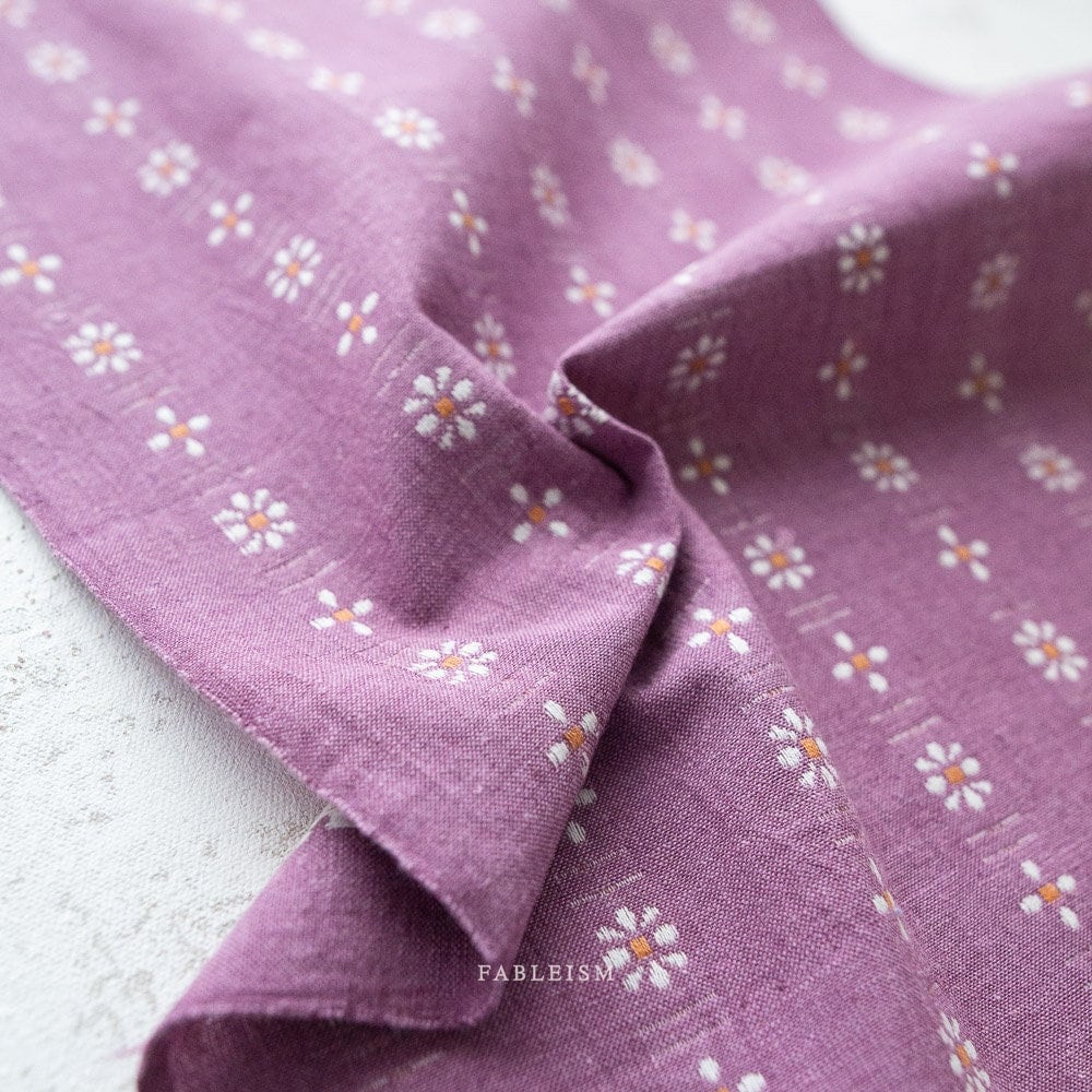 Daisies in Wildberry FOR-DAI-10-WILDBERRY | Forest Forage by Fableism Supply Co. | Continuous Yardage | Fat Quarter | Yarn Dyed Wovens