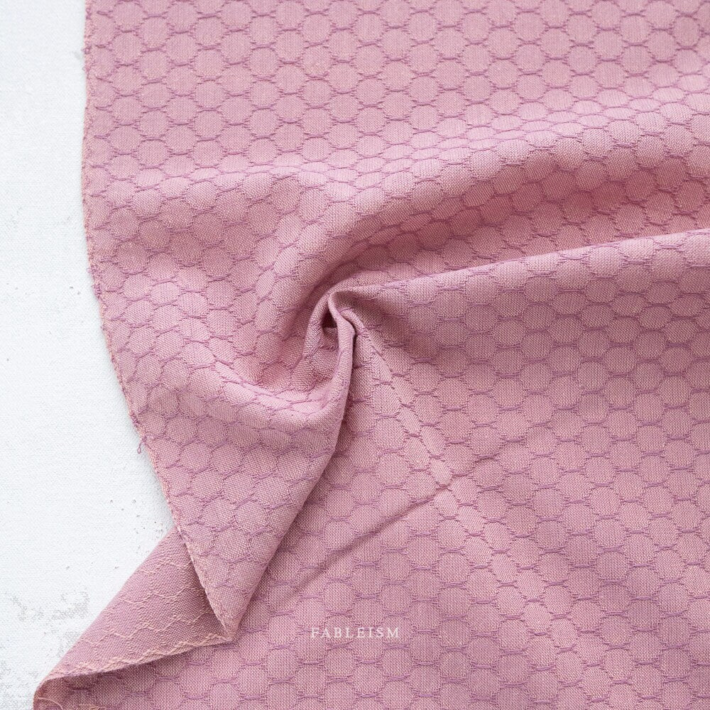 Honeycomb In Lilac FOR-HC-01-LILAC | Forest Forage by Fableism Supply Co. | Continuous Yardage | Fat Quarter | Yarn Dyed Wovens
