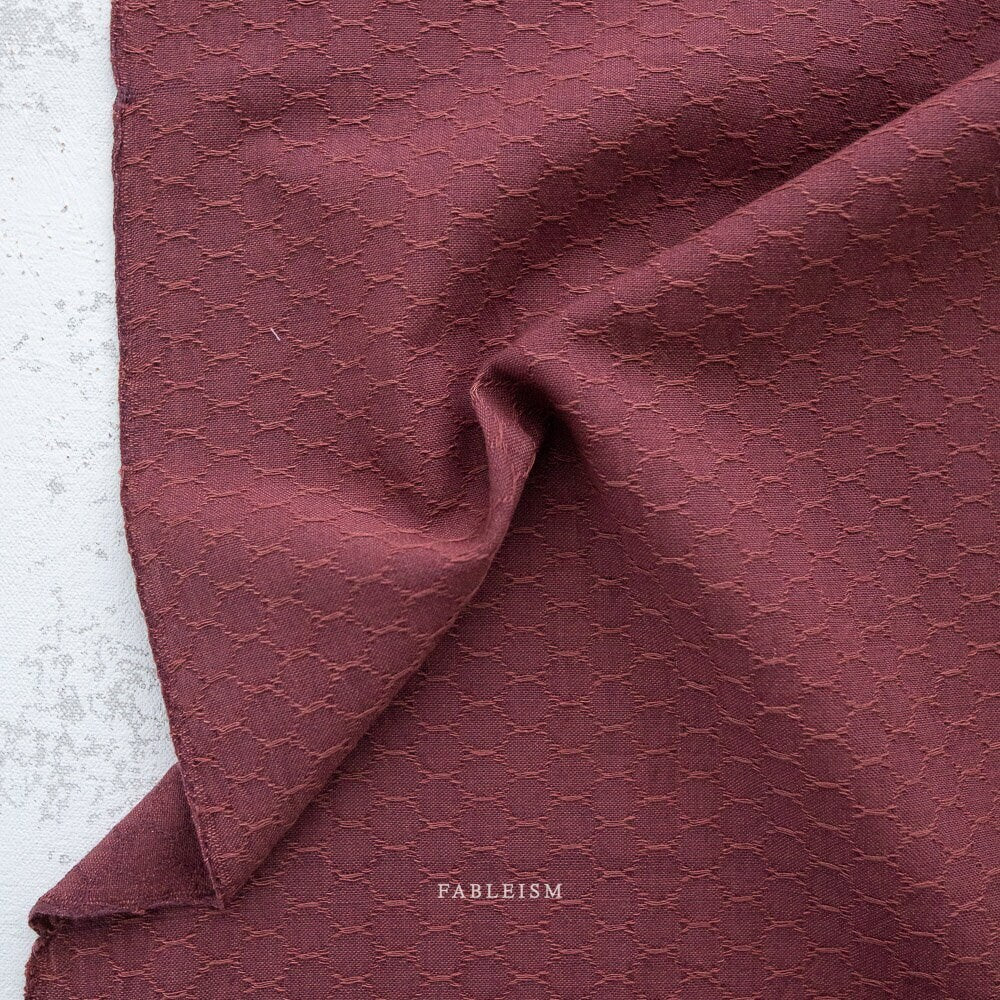 Honeycomb In Currant FOR-HC-03-CURRANT | Forest Forage by Fableism Supply Co. | Continuous Yardage | Fat Quarter | Yarn Dyed Wovens