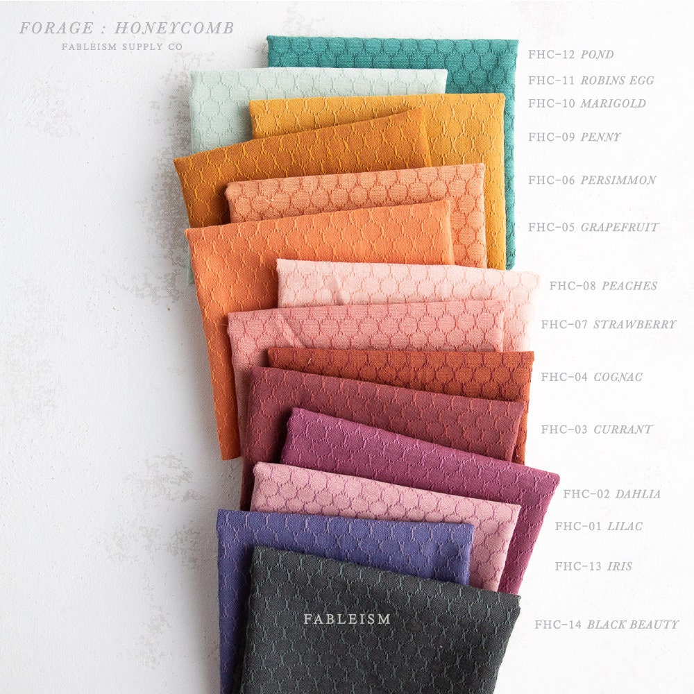 Honeycomb In Penny FOR-HC-09-PENNY | Forest Forage by Fableism Supply Co. | Continuous Yardage | Fat Quarter | Yarn Dyed Wovens