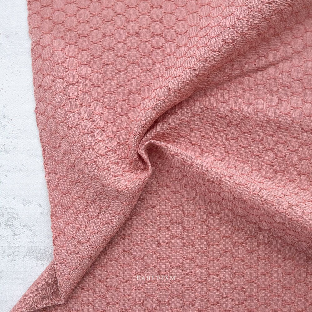 Honeycomb In Strawberry FOR-HC-07-STRAWBERRY | Forest Forage by Fableism Supply Co. | Continuous Yardage | Fat Quarter | Yarn Dyed Wovens