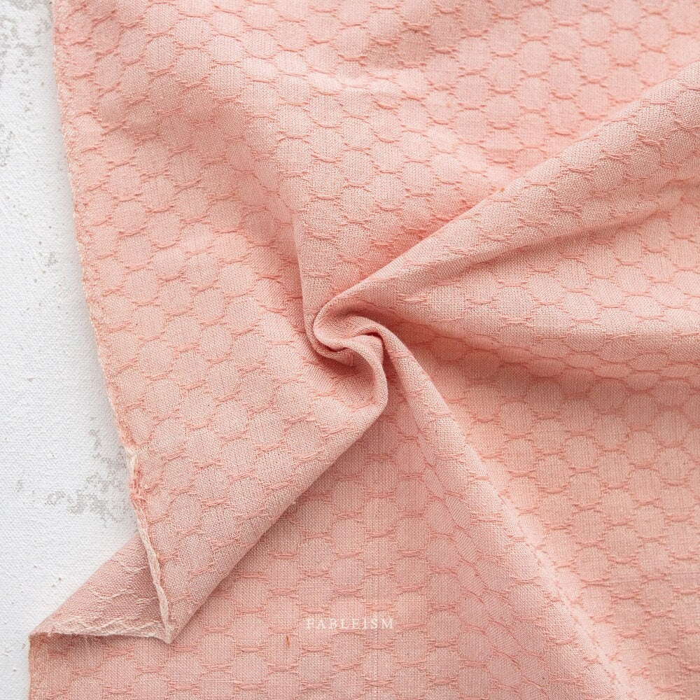 Honeycomb In Peaches FOR-HC-08-PEACHES | Forest Forage by Fableism Supply Co. | Continuous Yardage | Fat Quarter | Yarn Dyed Wovens