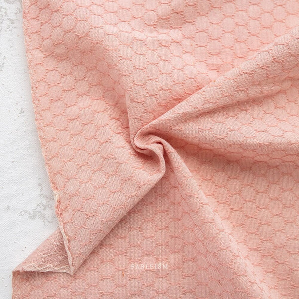Honeycomb In Peaches FOR-HC-08-PEACHES | Forest Forage by Fableism Supply Co. | Continuous Yardage | Fat Quarter | Yarn Dyed Wovens