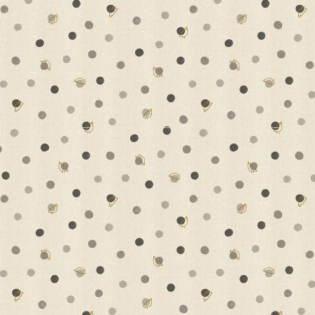 Kotorichan Black Unbleached Metallic HO303-BK4UM | Nightfall Collaborative by Cotton + Steel | Continuous Yardage | Fat Quarter