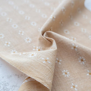 Daisies in Biscuit FOR-DAI-04-BISCUIT | Forest Forage by Fableism Supply Co. | Continuous Yardage | Fat Quarter | Yarn Dyed Wovens