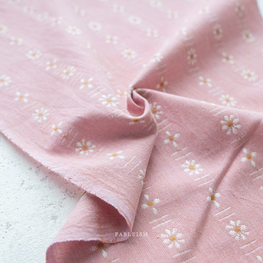 Daisies in Pansy Pink FOR-DAI-08-PANSYPINK | Forest Forage by Fableism Supply Co. | Continuous Yardage | Fat Quarter | Yarn Dyed Wovens