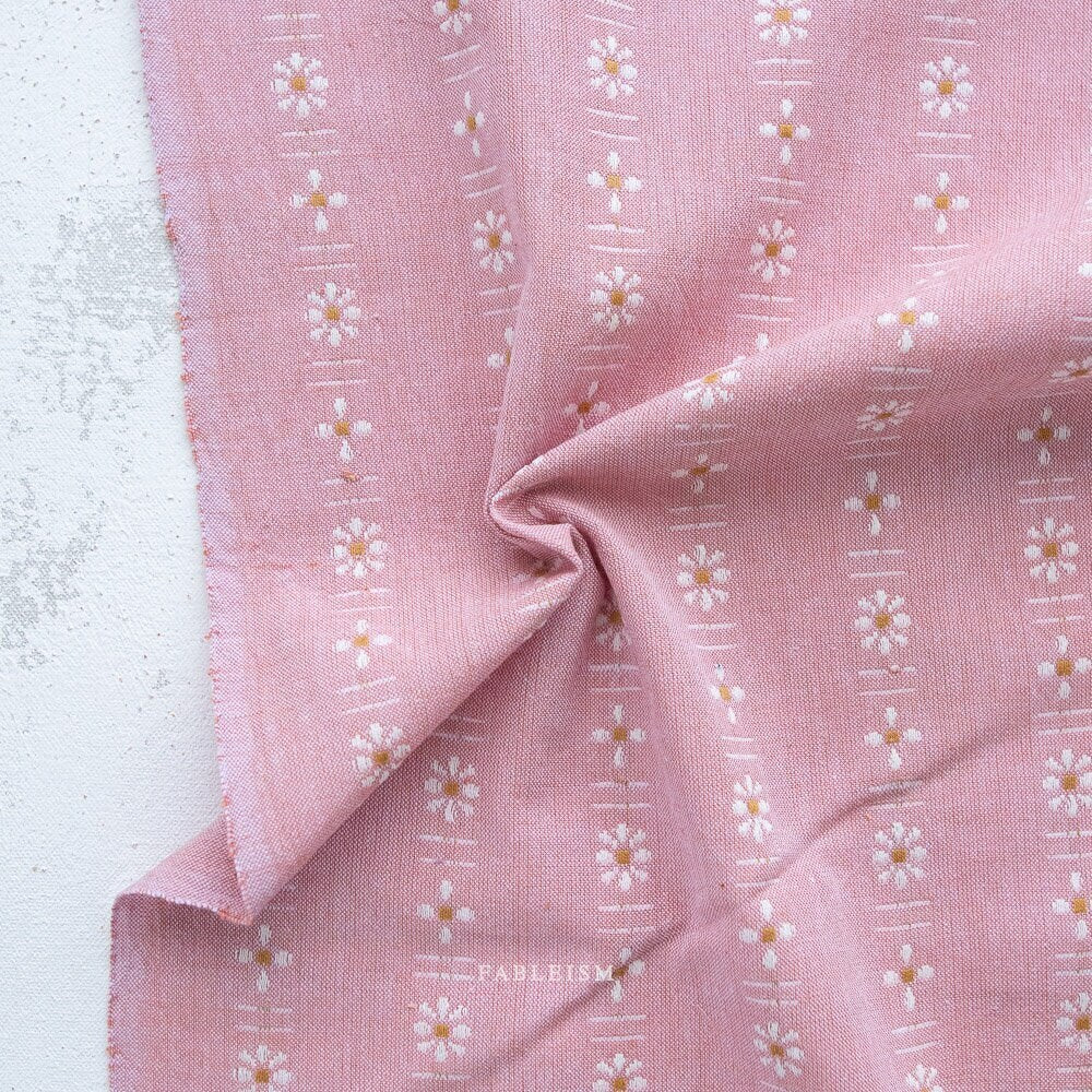Daisies in Pansy Pink FOR-DAI-08-PANSYPINK | Forest Forage by Fableism Supply Co. | Continuous Yardage | Fat Quarter | Yarn Dyed Wovens