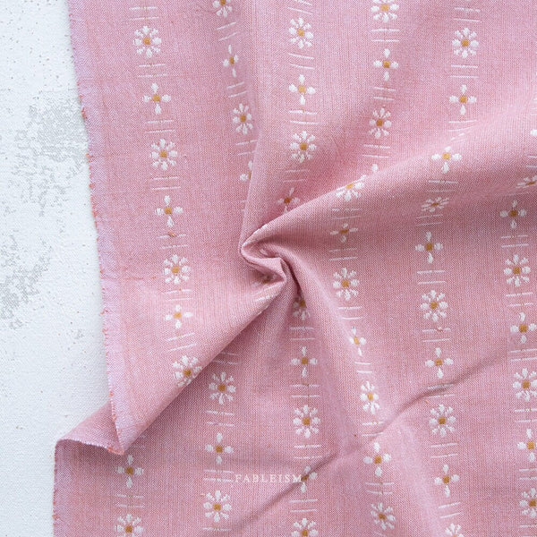 Daisies in Pansy Pink FOR-DAI-08-PANSYPINK | Forest Forage by Fableism Supply Co. | Continuous Yardage | Fat Quarter | Yarn Dyed Wovens