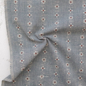 Daisies in Denim FOR-DAI-12-DENIM | Forest Forage by Fableism Supply Co. | Continuous Yardage | Fat Quarter | Yarn Dyed Wovens