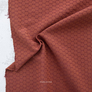 Honeycomb In Cognac FOR-HC-04-COGNAC | Forest Forage by Fableism Supply Co. | Continuous Yardage | Fat Quarter | Yarn Dyed Wovens