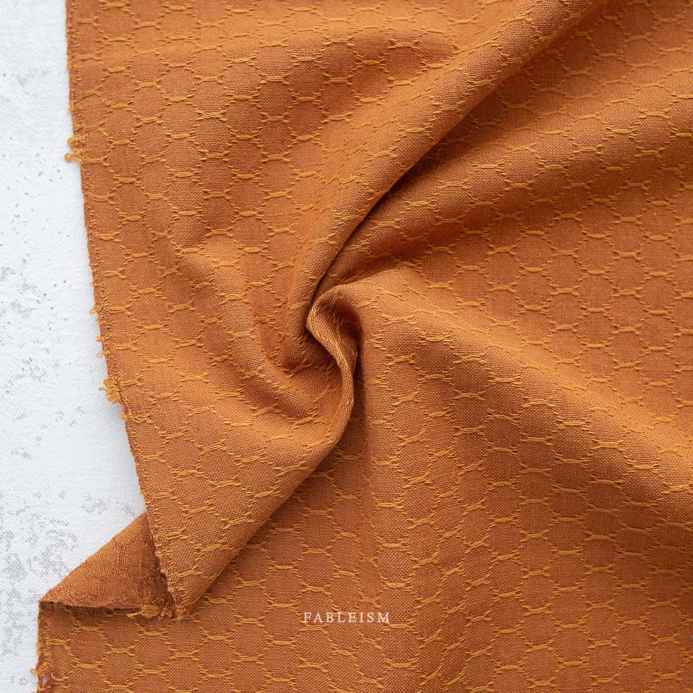 Honeycomb In Penny FOR-HC-09-PENNY | Forest Forage by Fableism Supply Co. | Continuous Yardage | Fat Quarter | Yarn Dyed Wovens