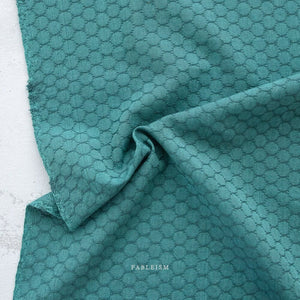 Honeycomb In Pond FOR-HC-12-POND | Forest Forage by Fableism Supply Co. | Continuous Yardage | Fat Quarter | Yarn Dyed Wovens