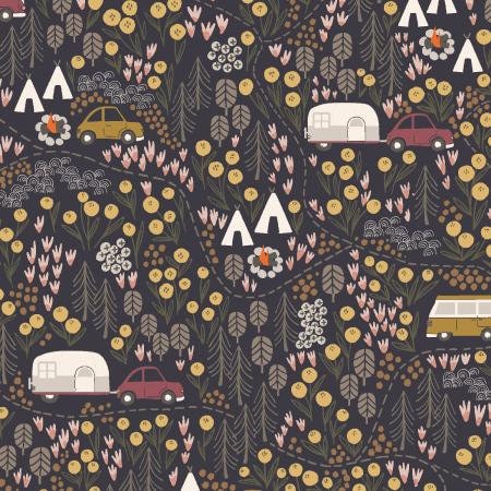 Campfire Night Midnight MT100-MI3 | Get Out and Explore by Mint Tulips | RJR Fabrics | Yardage | Fat Quarter
