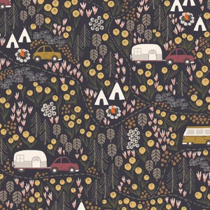 Campfire Night Midnight MT100-MI3 | Get Out and Explore by Mint Tulips | RJR Fabrics | Yardage | Fat Quarter
