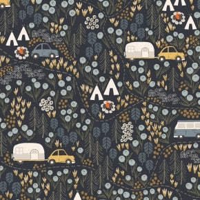 Campfire Night Navy MT100-NA1 | Get Out and Explore by Mint Tulips | RJR Fabrics | Yardage | Fat Quarter