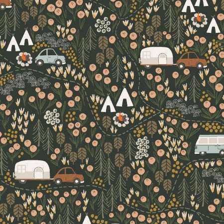 Campfire Night Pine MT100-PI2 | Get Out and Explore by Mint Tulips | RJR Fabrics | Yardage | Fat Quarter