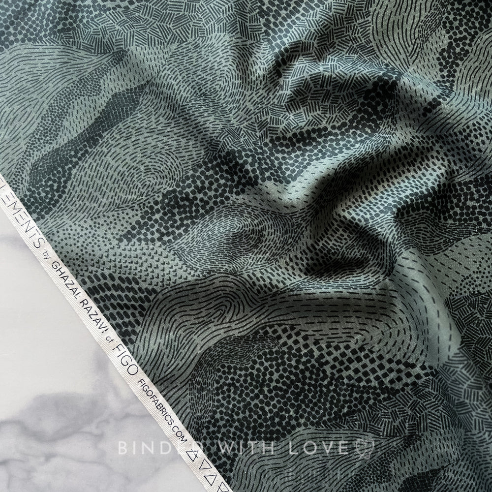 Earth Green 92007-74 | Elements by Ghazal Razavi | Figo Fabrics | Continuous Yardage | Fat Quarter | Quilting Fabric