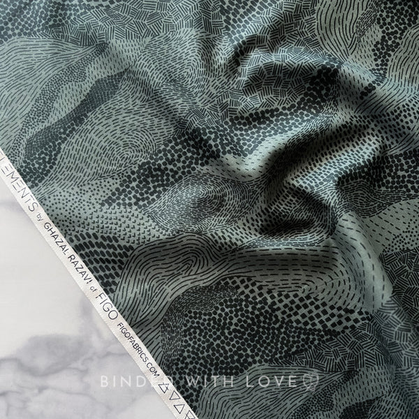 Earth Green 92007-74 | Elements by Ghazal Razavi | Figo Fabrics | Continuous Yardage | Fat Quarter | Quilting Fabric