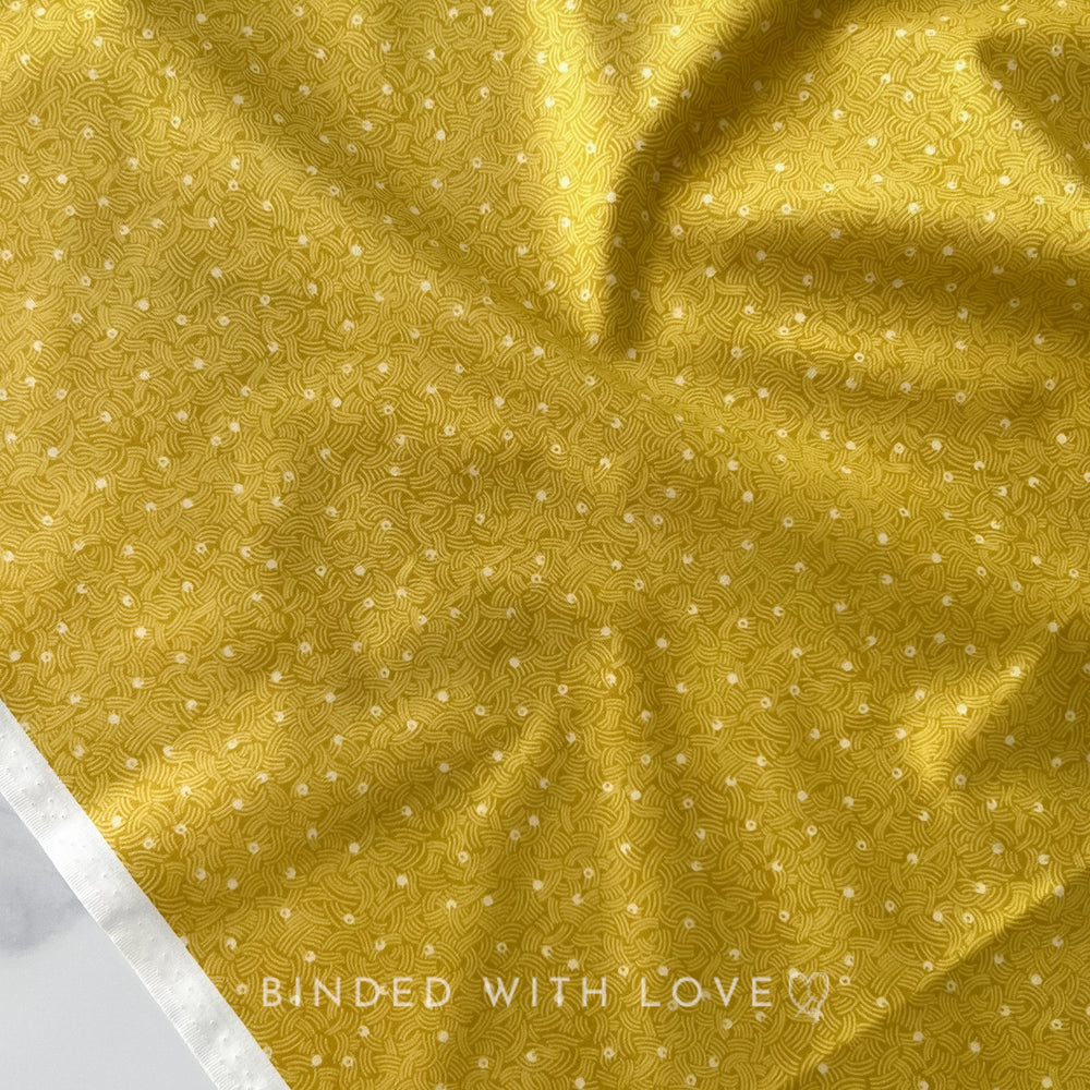 Air Mustard 92010-53 | Elements by Ghazal Razavi | Figo Fabrics | Continuous Yardage | Fat Quarter | Quilting Fabric