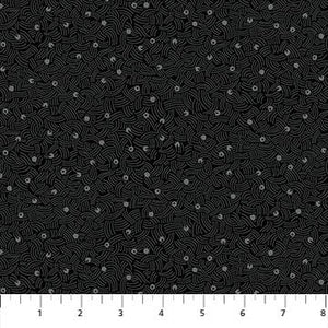 Air Black 92010-99 | Elements by Ghazal Razavi | Figo Fabrics | Continuous Yardage | Fat Quarter | Quilting Fabric