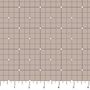 Grid Taupe 92011-14 | Serenity by Ghazal Razavi | Figo Fabrics | Continuous Yardage | Fat Quarter | Quilting Fabric