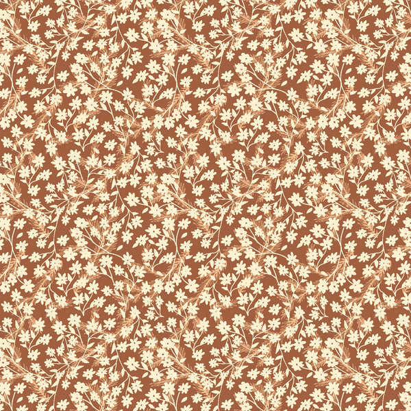 Redwood Flower Fox AC502-FO2 | Twin Hill by Ash Cascade | Cotton + Steel | Continuous Yardage | Fat Quarter | Quilting Fabric