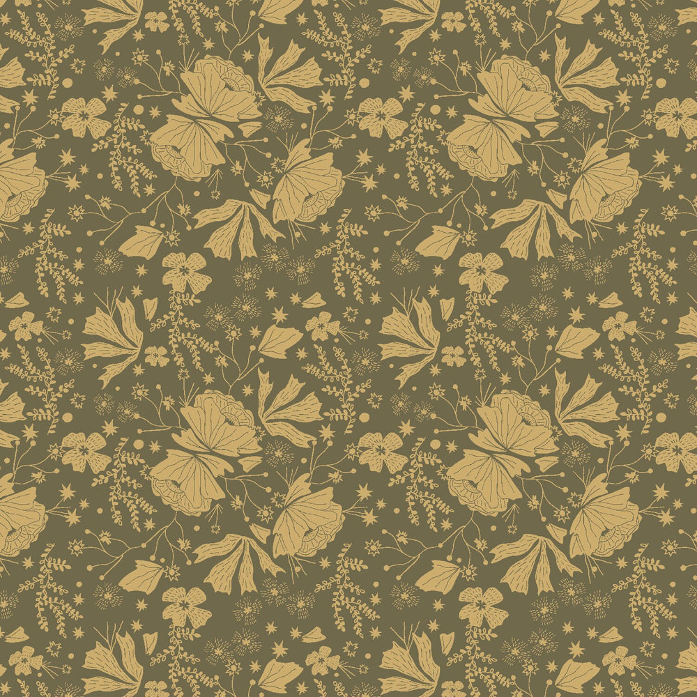 Garden Greenhouse AC503-GR1 | Twin Hill by Ash Cascade | Cotton + Steel | Continuous Yardage | Fat Quarter | Quilting Fabric
