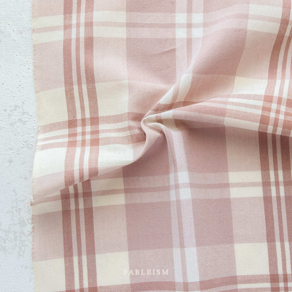 Arcade Woven in Soft Rose ARC-01-Soft-Rose | Arcade Wovens by Fableism Supply Co. | Continuous Yardage | Fat Quarter | Yarn Dyed Wovens