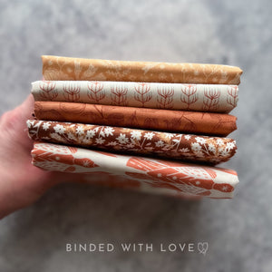 Twin Hills by Ash Cascade | 5 Prints in Orange Colorway | Cotton + Steel | Fat Quarter Bundle | Half Yard Quilting Bundle